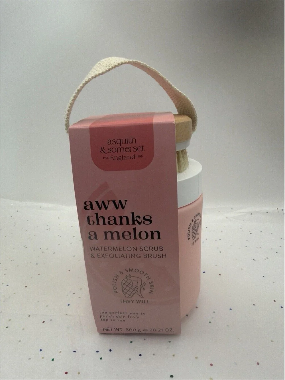 Asquith & Somerset Watermelon Scrub & Brush Body Exfoliator Gift Set NEW